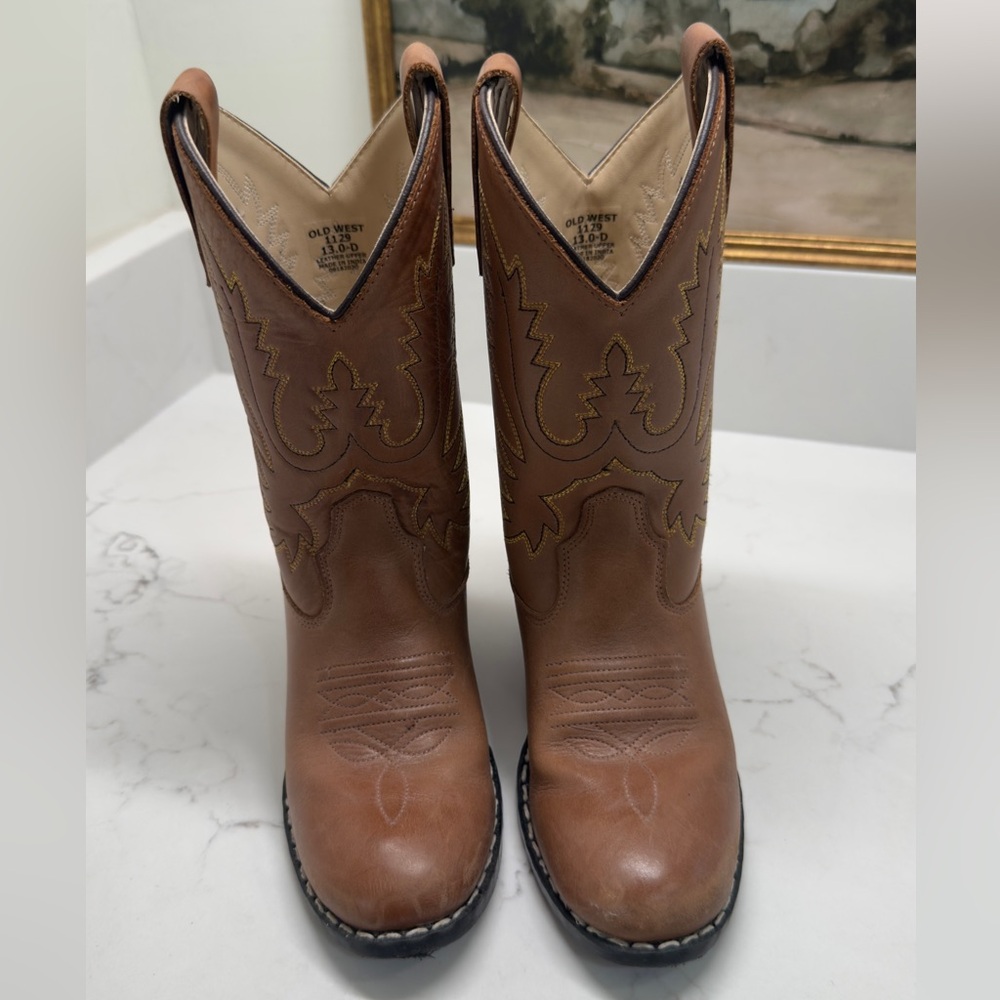 Old West Boys' Tan Cowboy Boots
